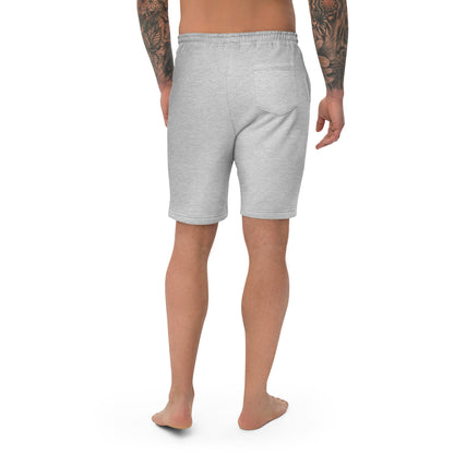 Block Style Grey Embroidered Men's Fleece Shorts image 8