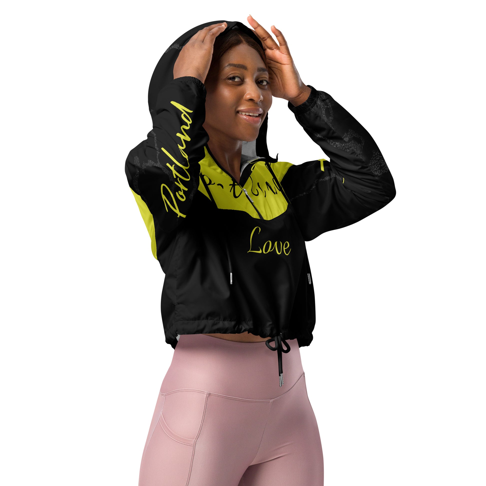 Portland Love Bumblebee Women’s Cropped Windbreaker image 7
