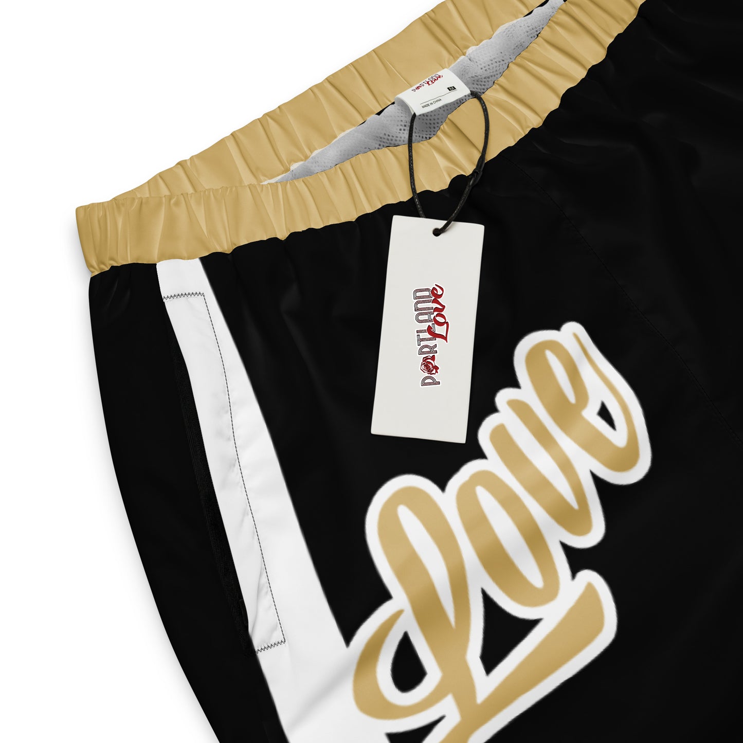 Black and Gold Portland Love Logos Unisex Track Pants image 4