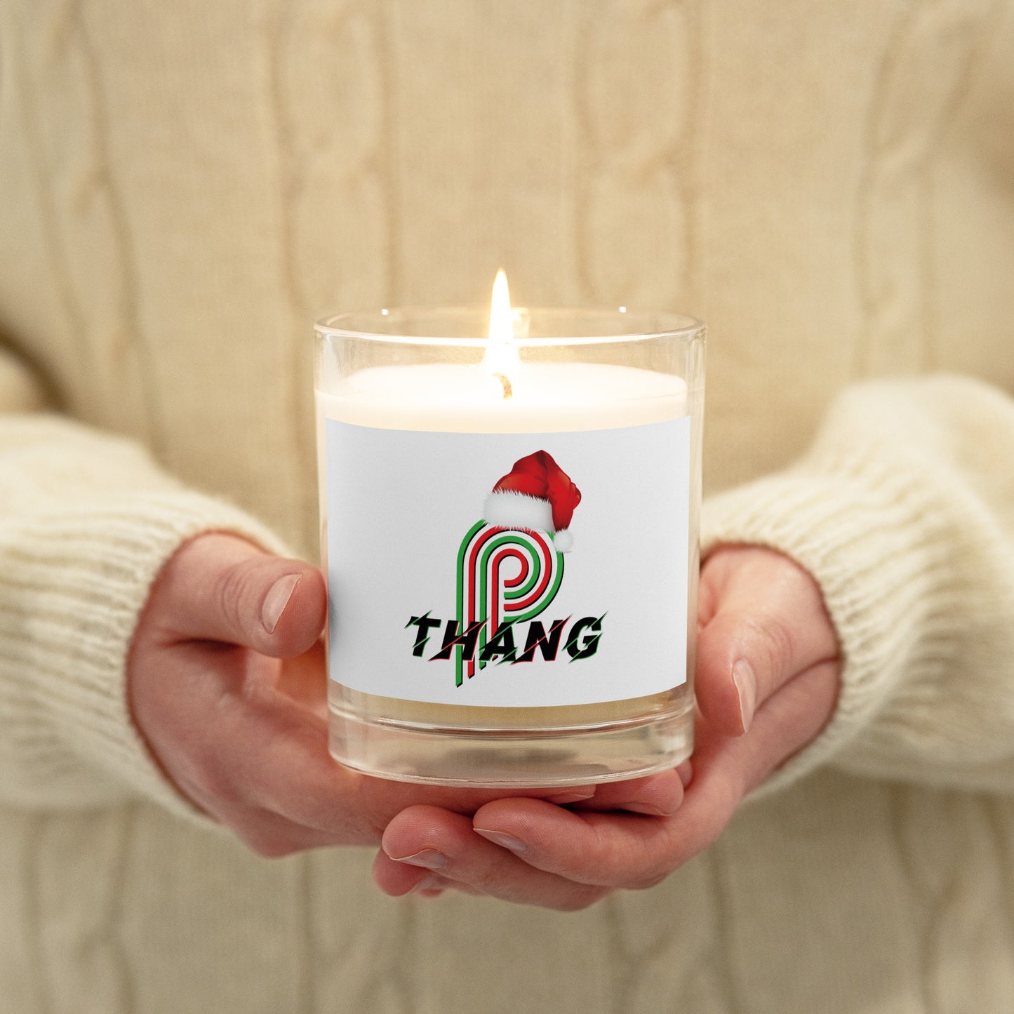 P-Thang Christmas Glass Jar Soy Wax Candle image 0