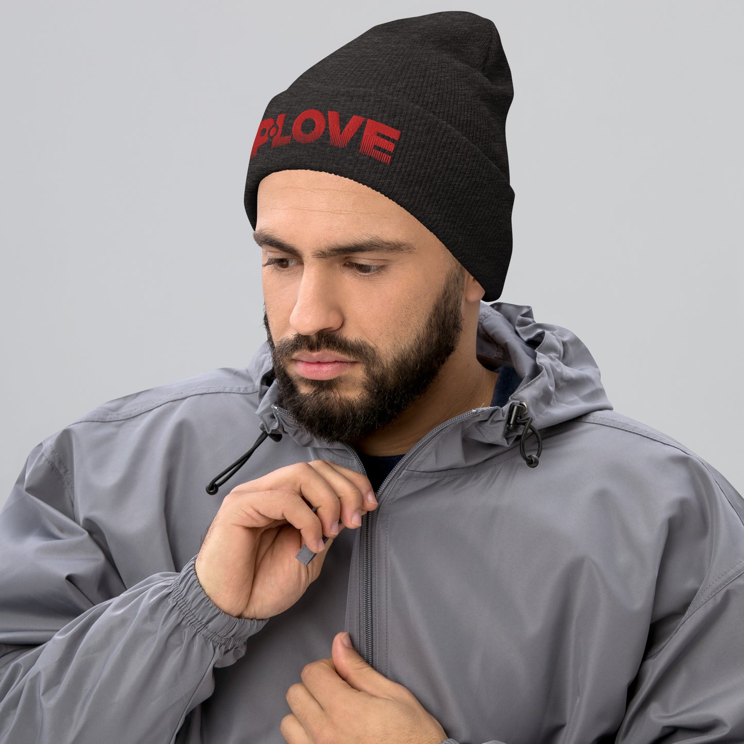 P-Love Rose 3D Puff Embroidered Cuffed Beanie image 7