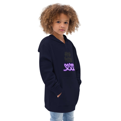 Aria Rose Purple Heart Kids Fleece Hoodie image 4