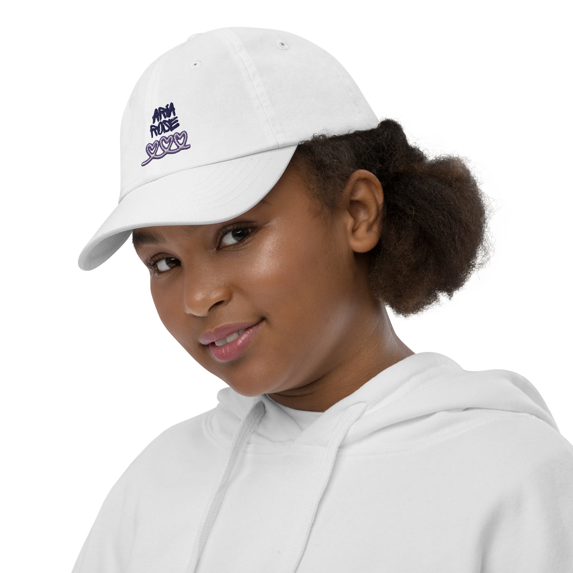 Aria Rose Purple Heart Youth Baseball Cap image 4