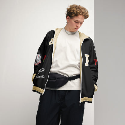 Black and Gold Logo Men’s Windbreaker image 7