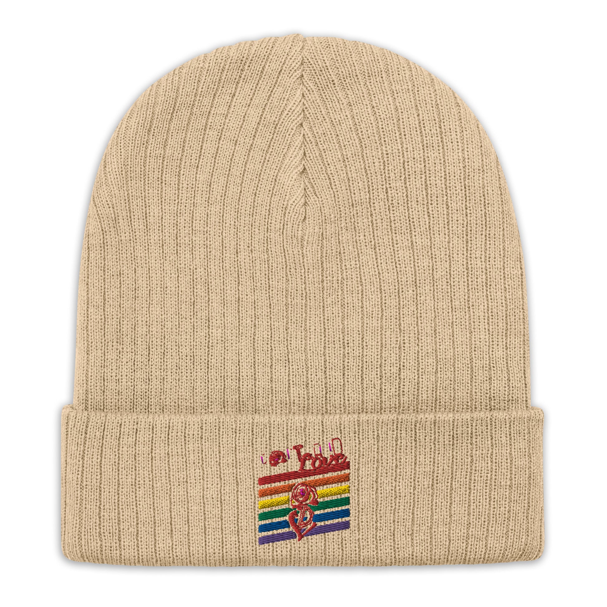Rainbow Ribbed Knit Beanie image 5