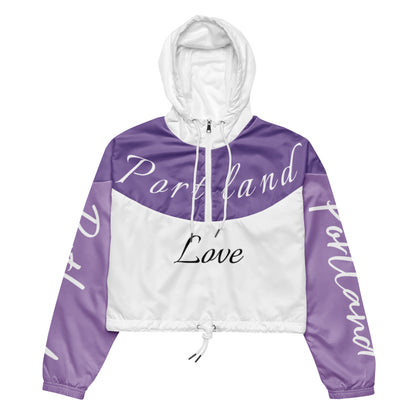 Portland Love Purple Women's Cropped Windbreaker image 0