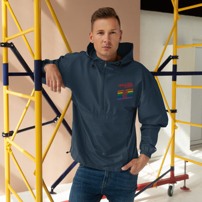 Rainbow Embroidered Champion Packable Jacket image 1