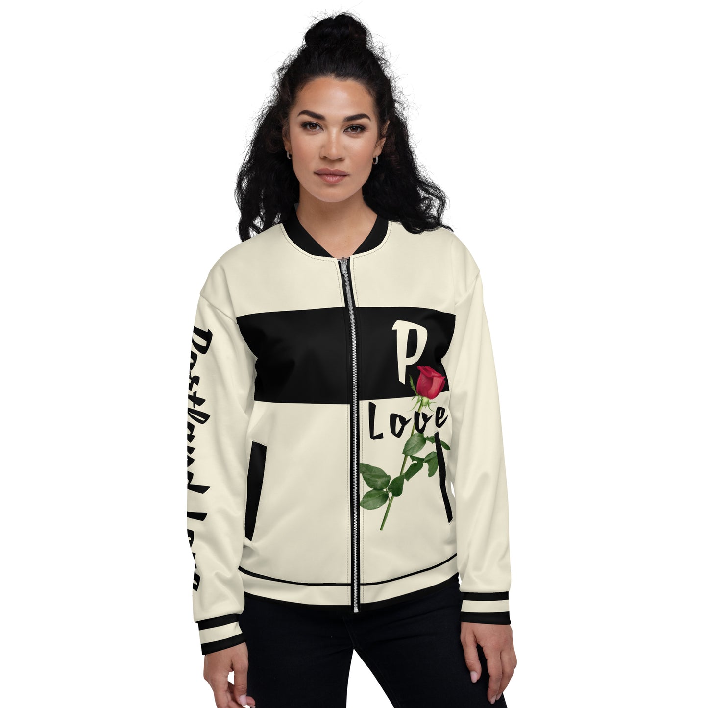 P-Love Rose Unisex Bomber Jacket image 8