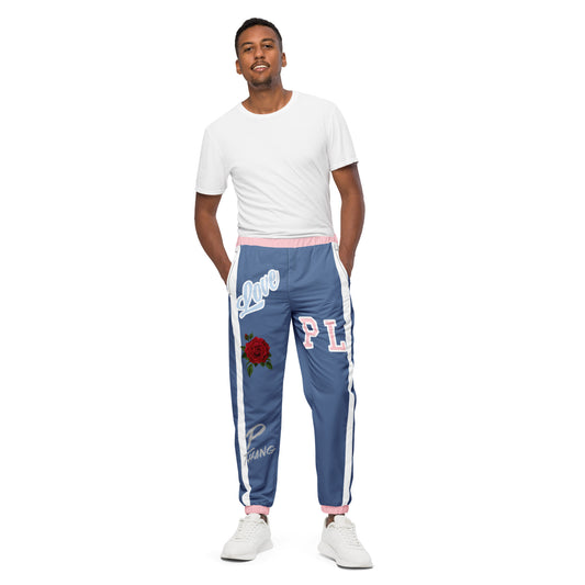 Portland Love Logos Kashmire Blue and Pink Unisex Track Pants image 0