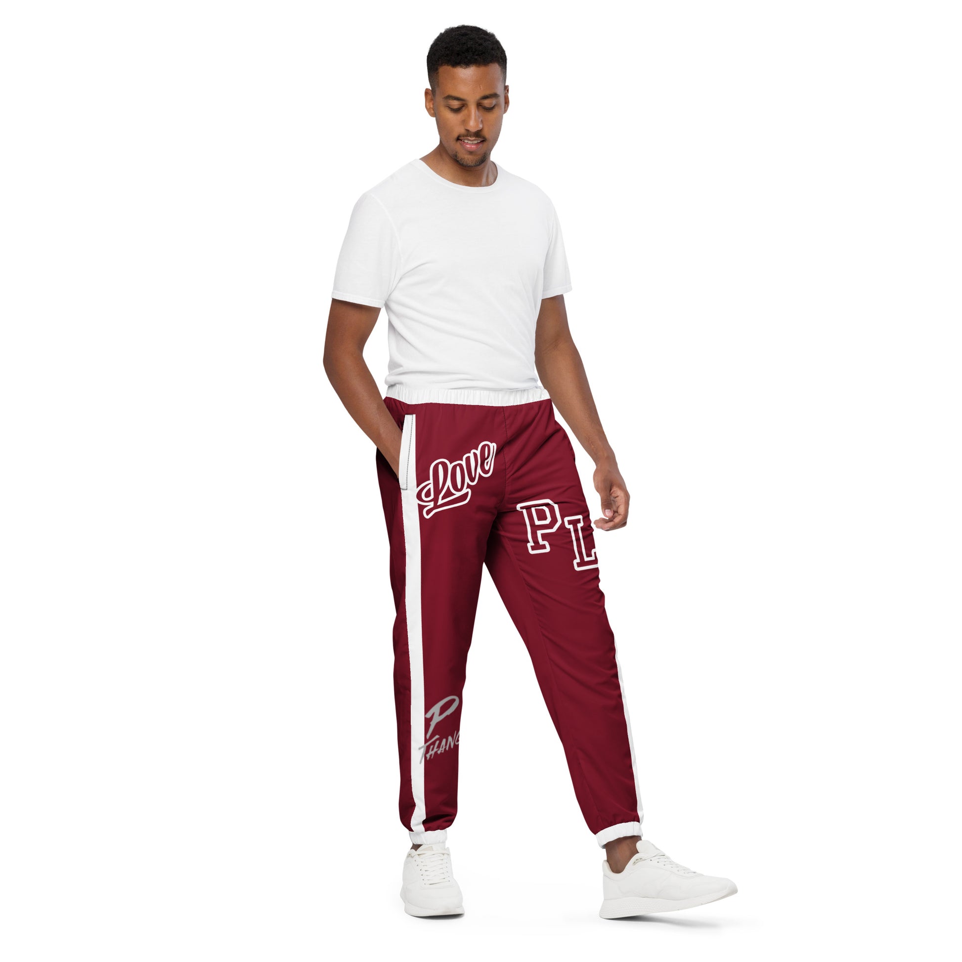 Portland Love Burgundy Logos Unisex Track Pants image 1