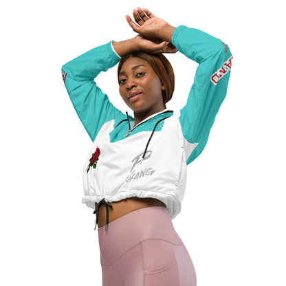 Portland Love Logos  Dark Terquioise Women’s Cropped Windbreaker image 4