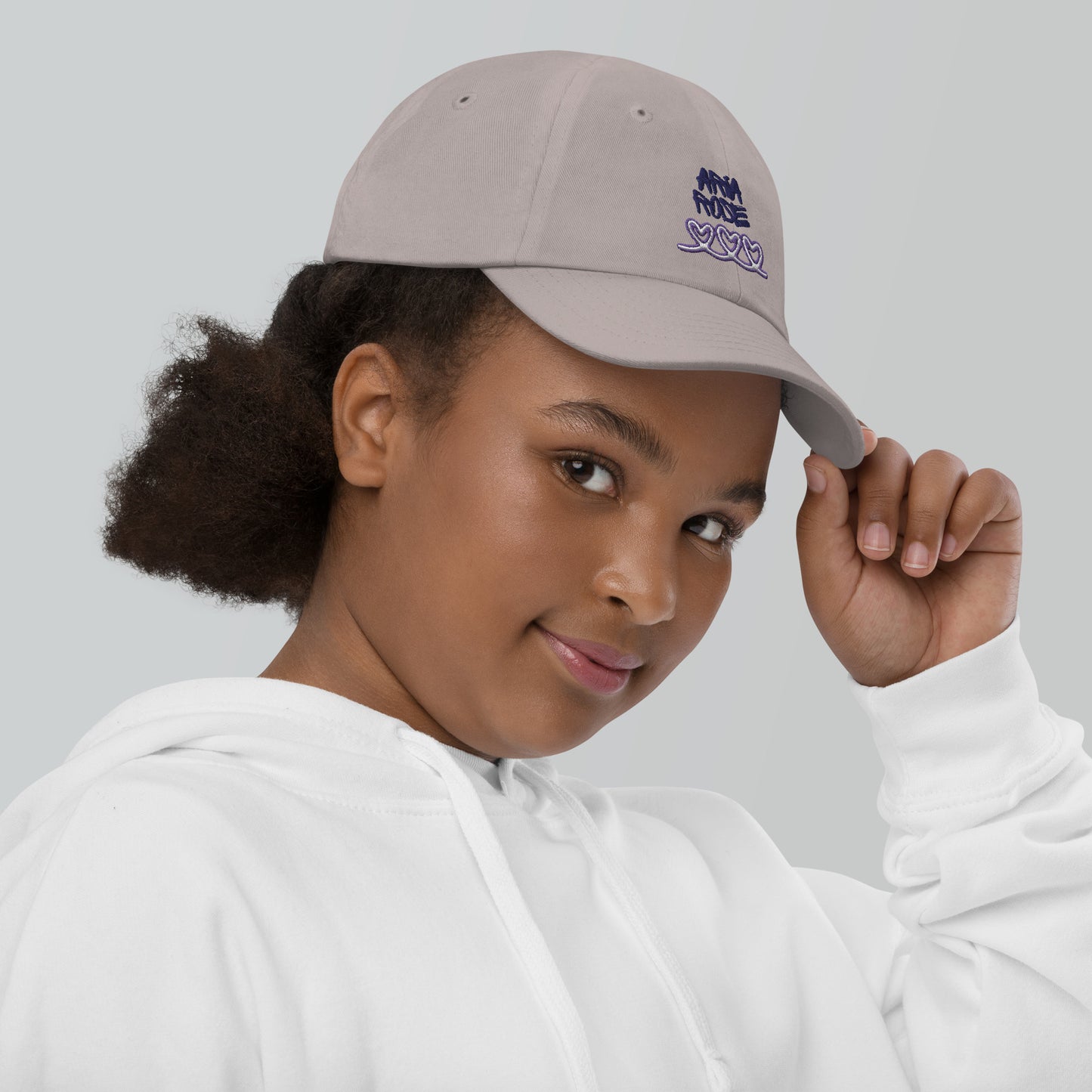 Aria Rose Purple Heart Youth Baseball Cap image 17
