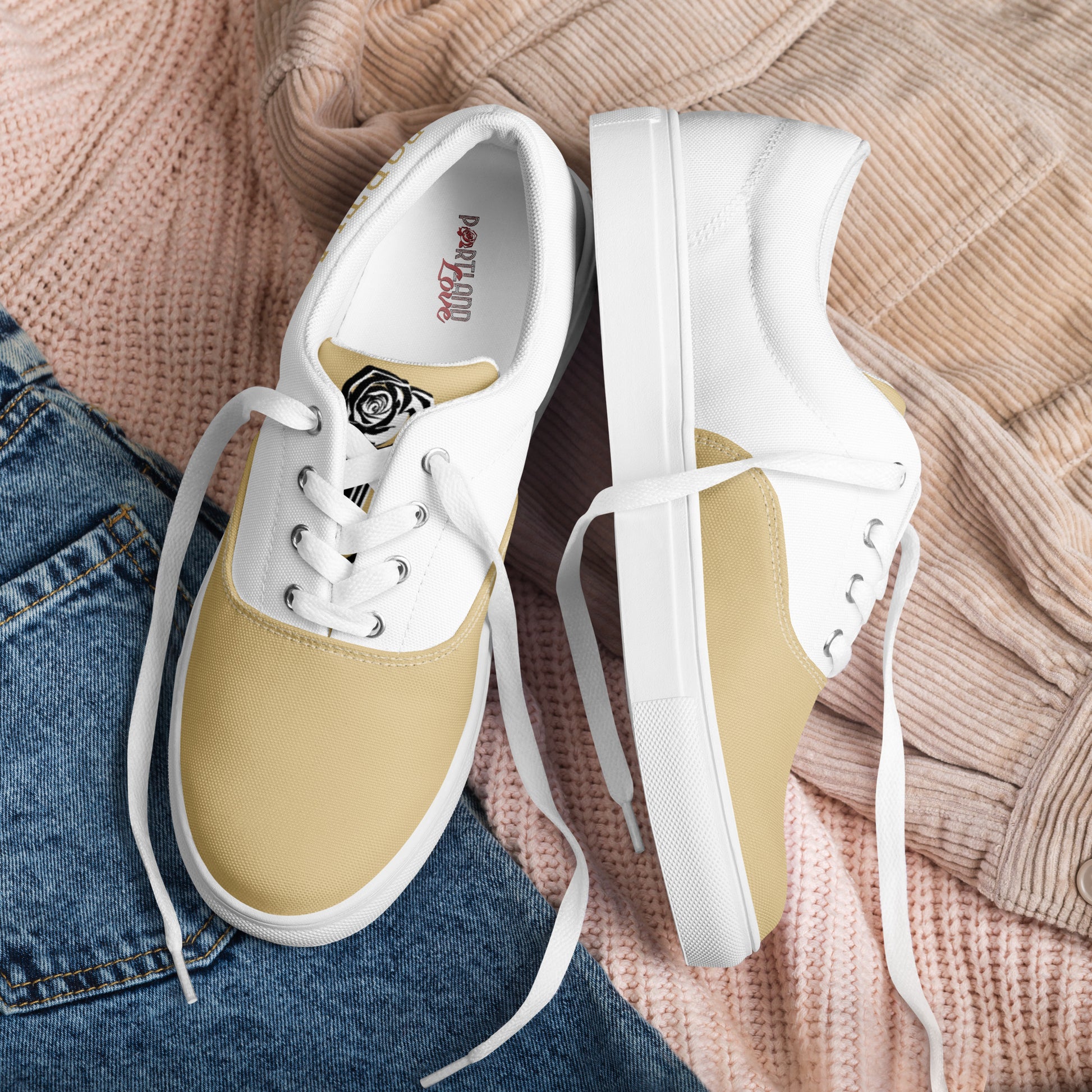 Block Style Men’s Tan Lace-up Canvas Shoes image 1