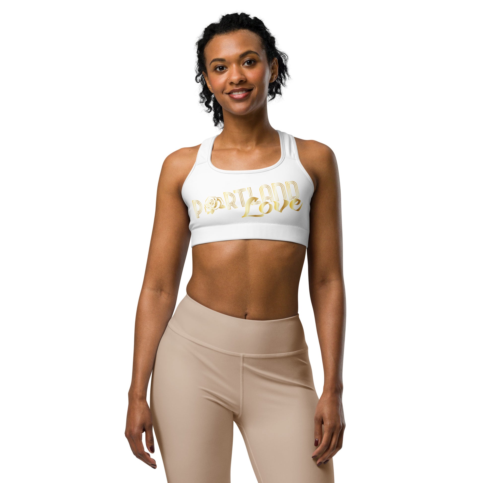 Portland Love Gold Print Sports Bra image 10