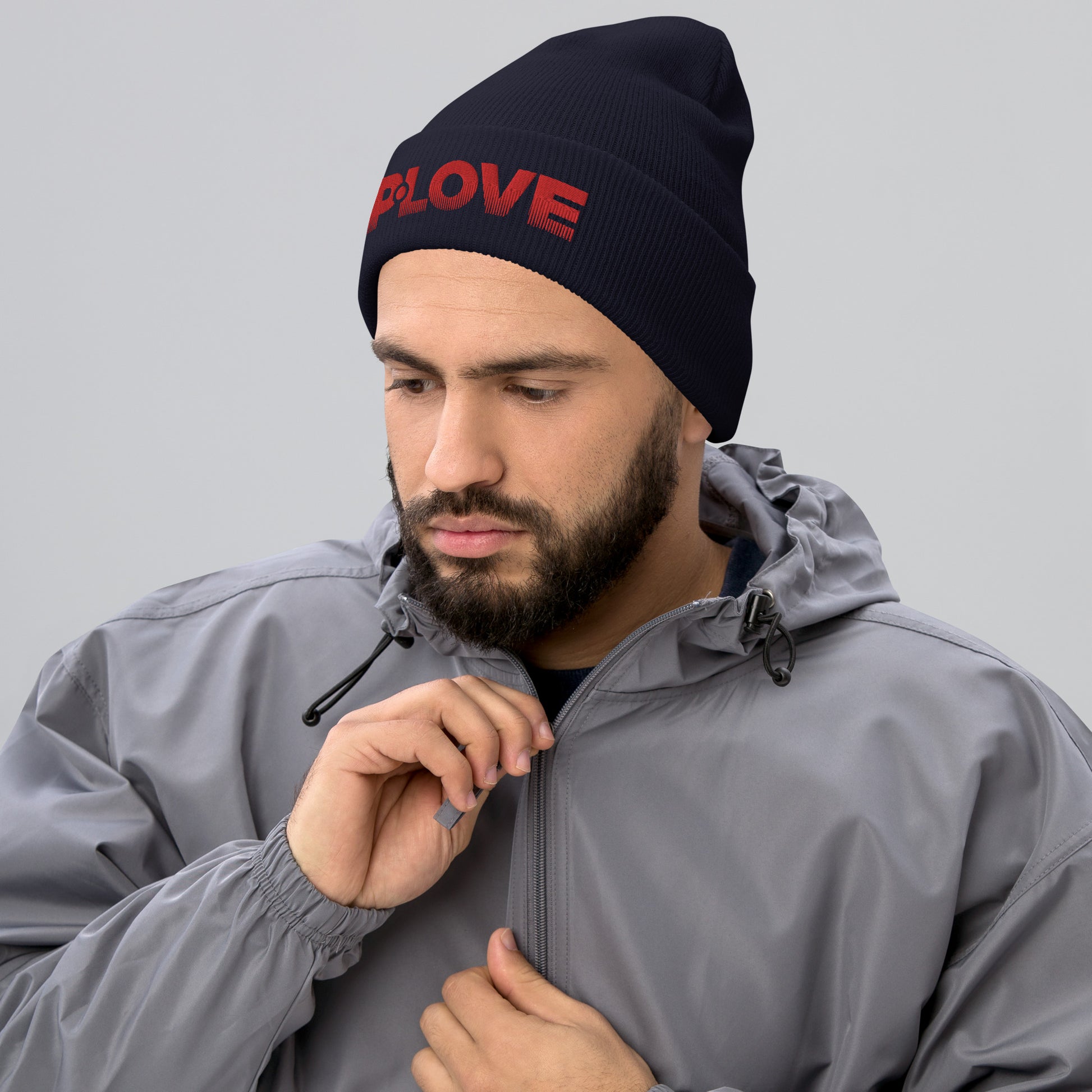 P-Love Rose 3D Puff Embroidered Cuffed Beanie image 6