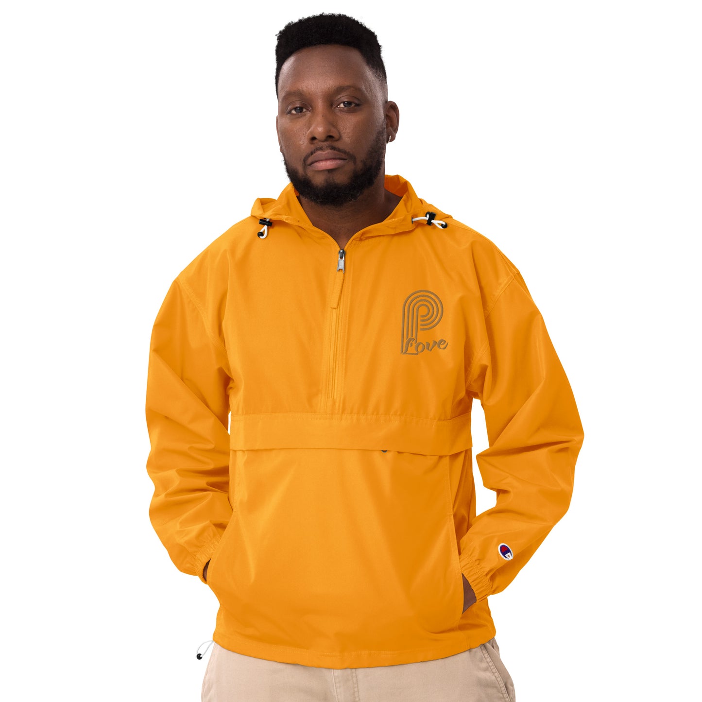 P-Love (Gold) Embroidered Champion Packable Jacket image 14