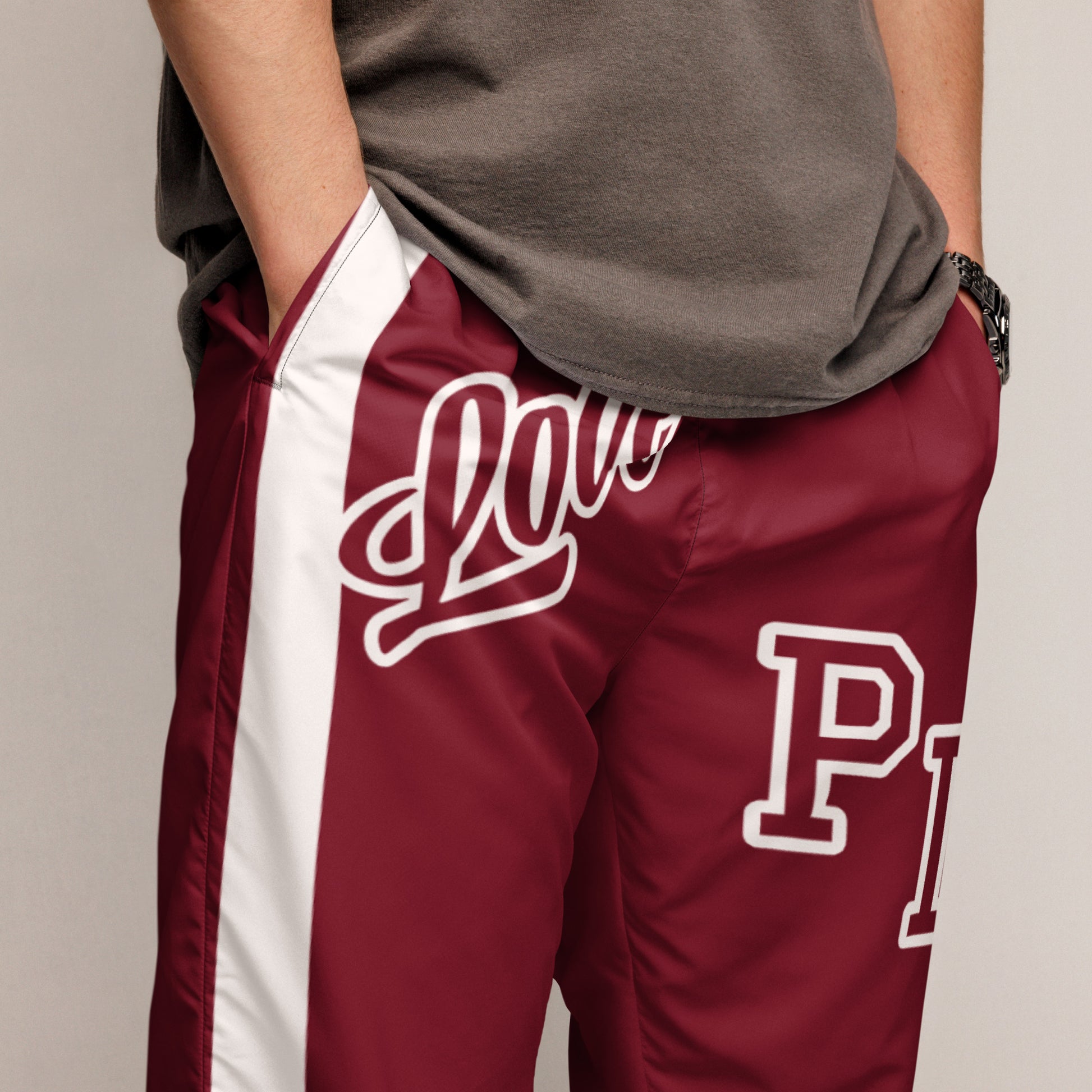 Portland Love Burgundy Logos Unisex Track Pants image 9