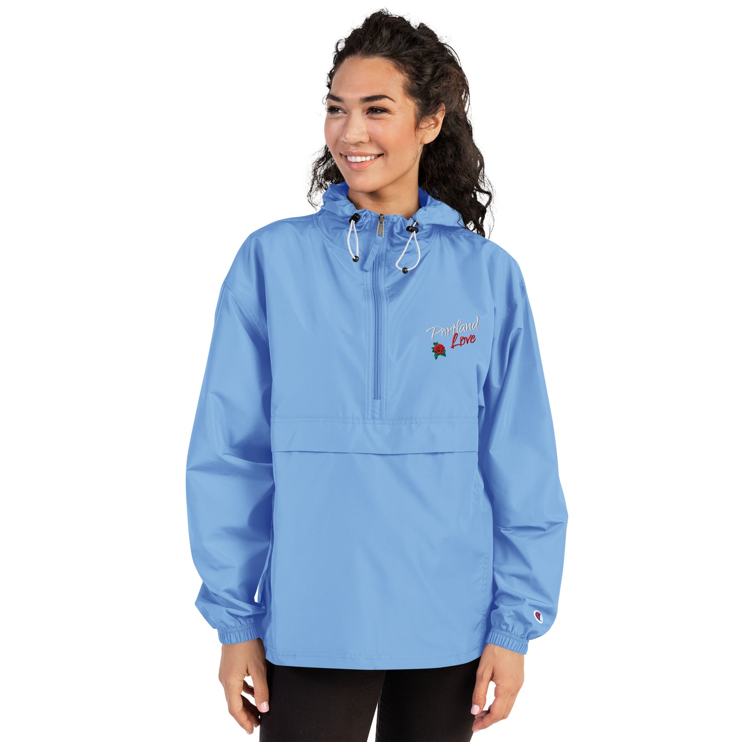 Portland Love Rose Embroidered Champion Packable Jacket image 25