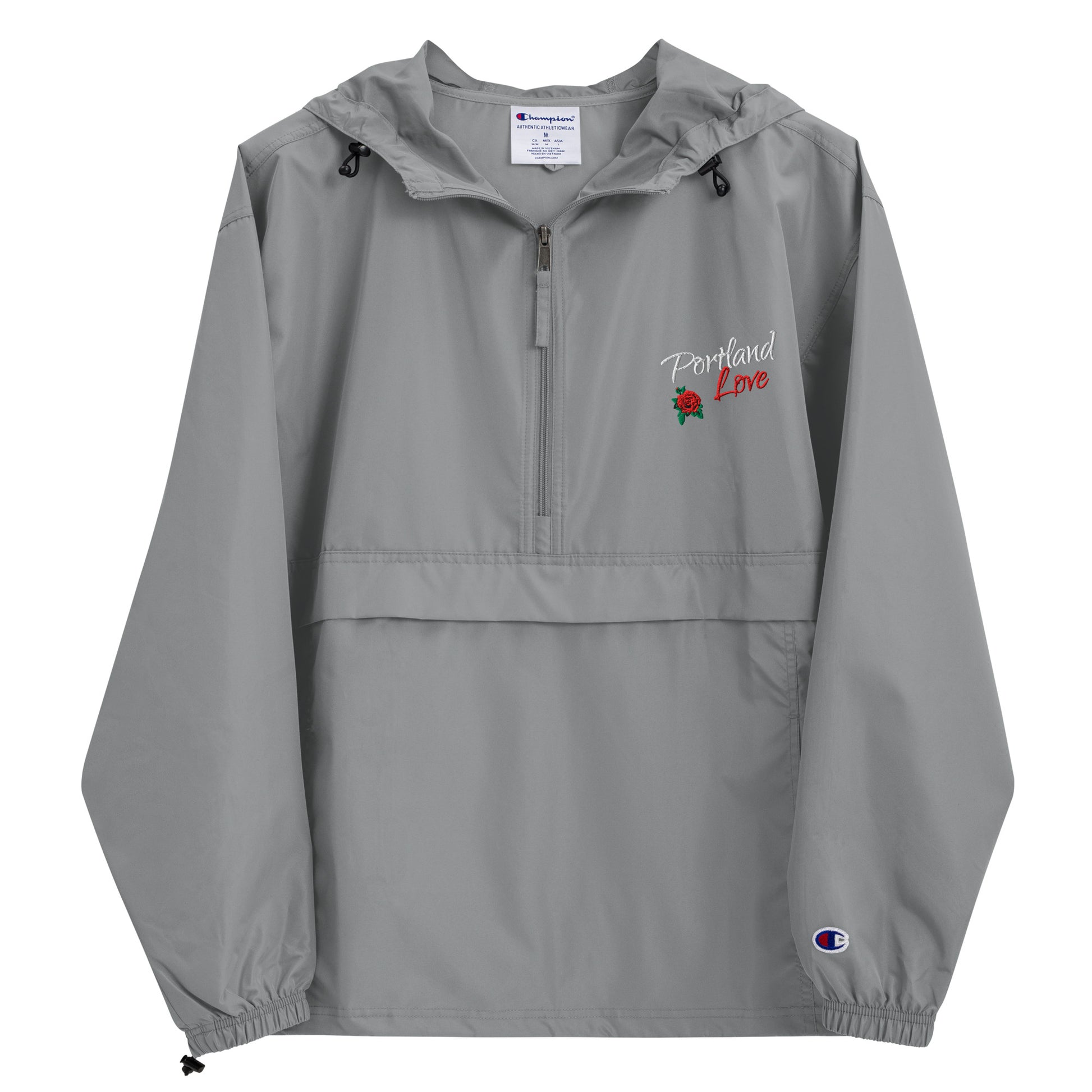Portland Love Rose Embroidered Champion Packable Jacket image 7