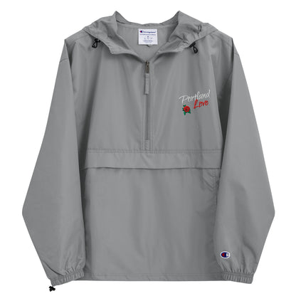 Portland Love Rose Embroidered Champion Packable Jacket image 7