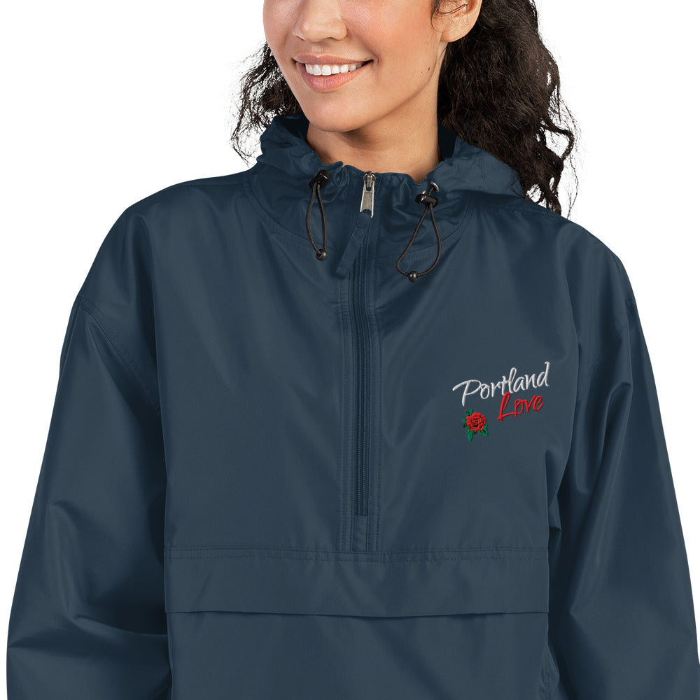 Portland Love Rose Embroidered Champion Packable Jacket image 14