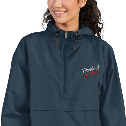 Portland Love Rose Embroidered Champion Packable Jacket image 14