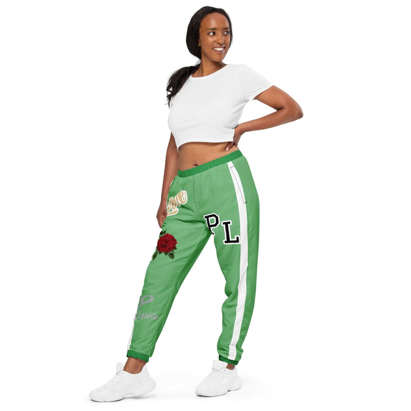 Portland Love Logos Bay Leaf and Sea Green Unisex Track Pants image 4