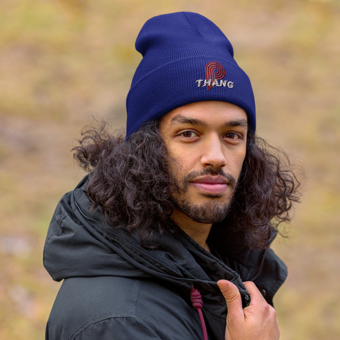 P-Thang (Red/White) Cuffed Beanie image 4