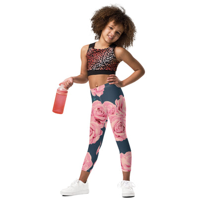 Aria Rose Flower Kid's Leggings image 5