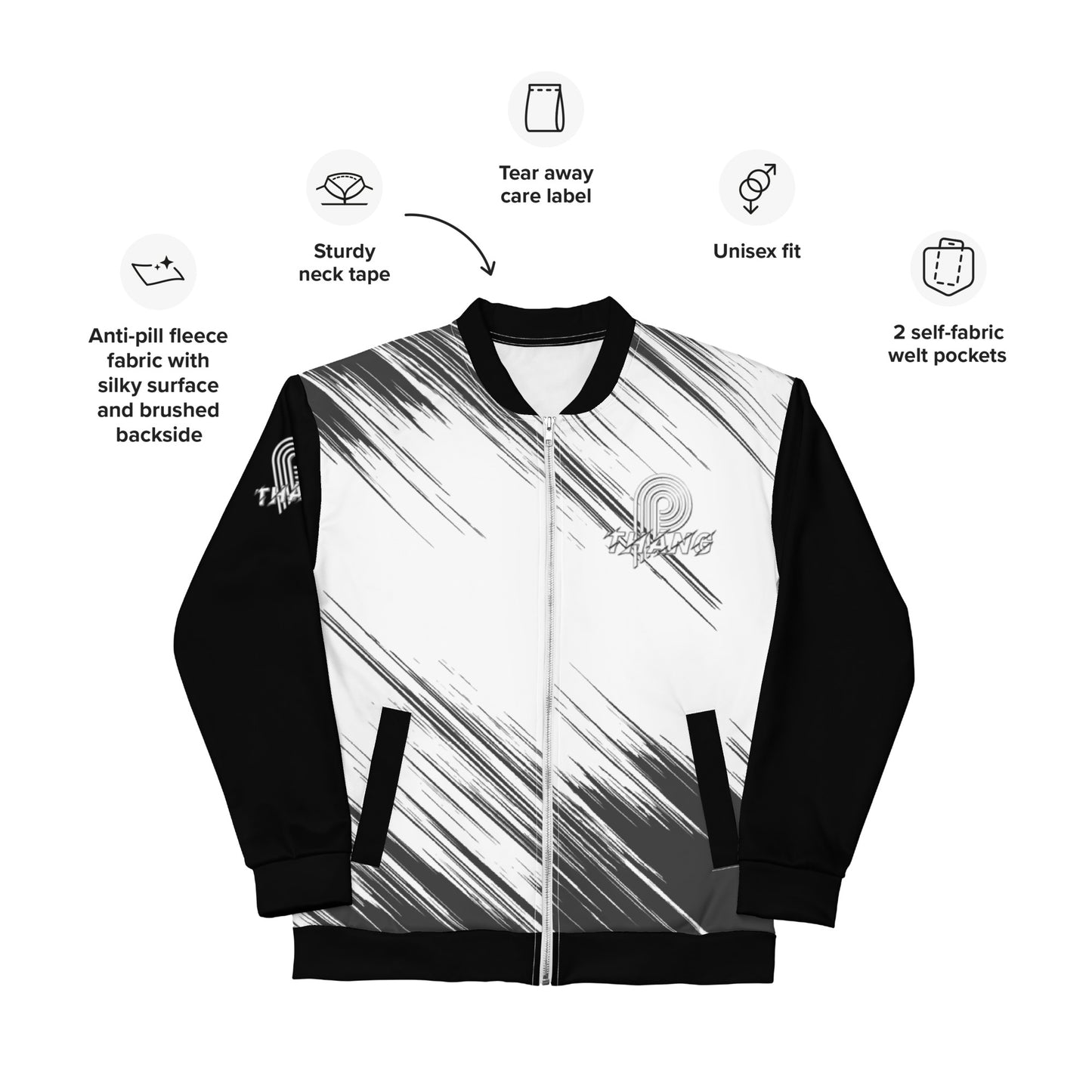 P-Thang Stripe Unisex Bomber Jacket image 7