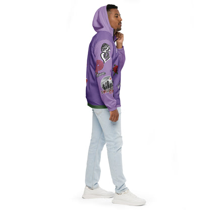 Portland Love Purple Logo Men’s Windbreaker image 10