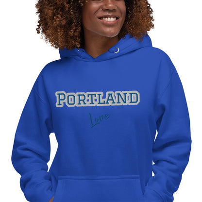 Block Style Royal/White Embroidered Unisex Hoodie image 17