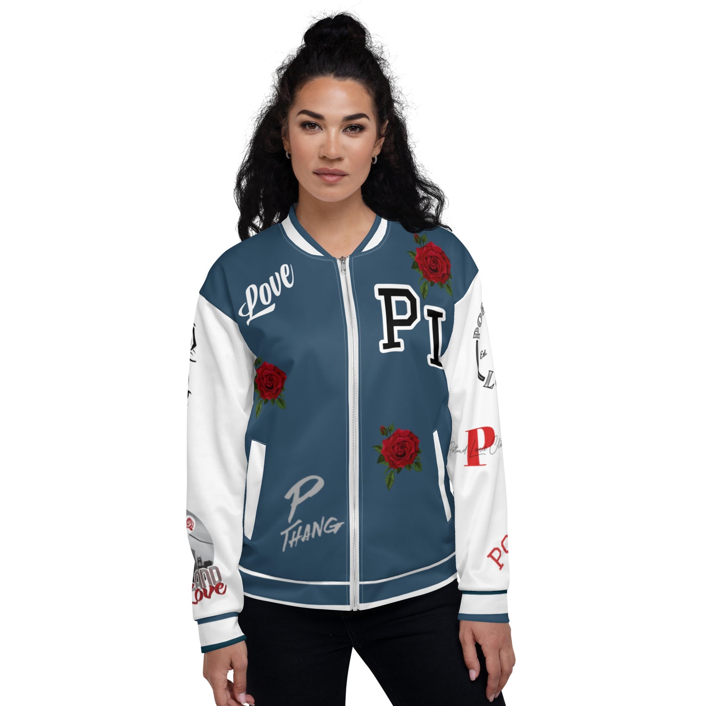 Arapawa Blue Portland Love Logo Port-Man Bomber Jacket image 6