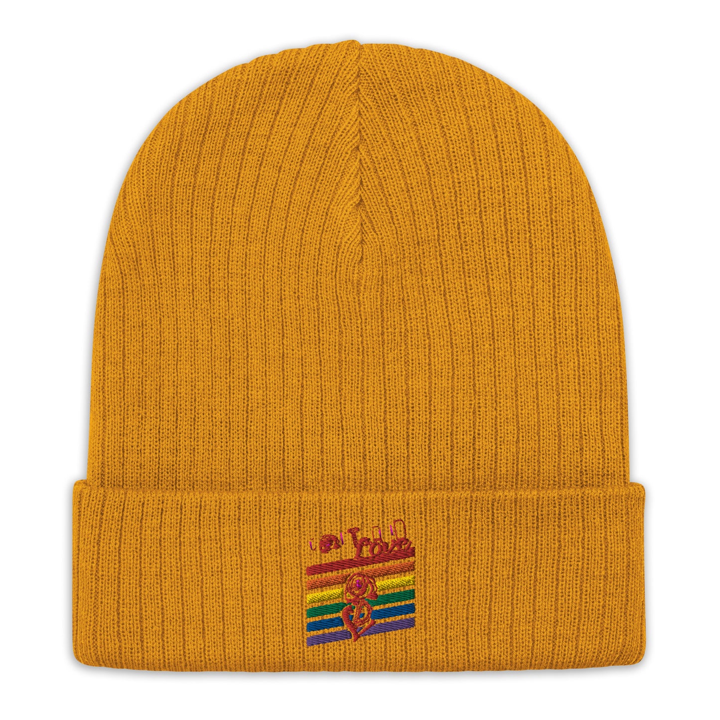 Rainbow Ribbed Knit Beanie image 3