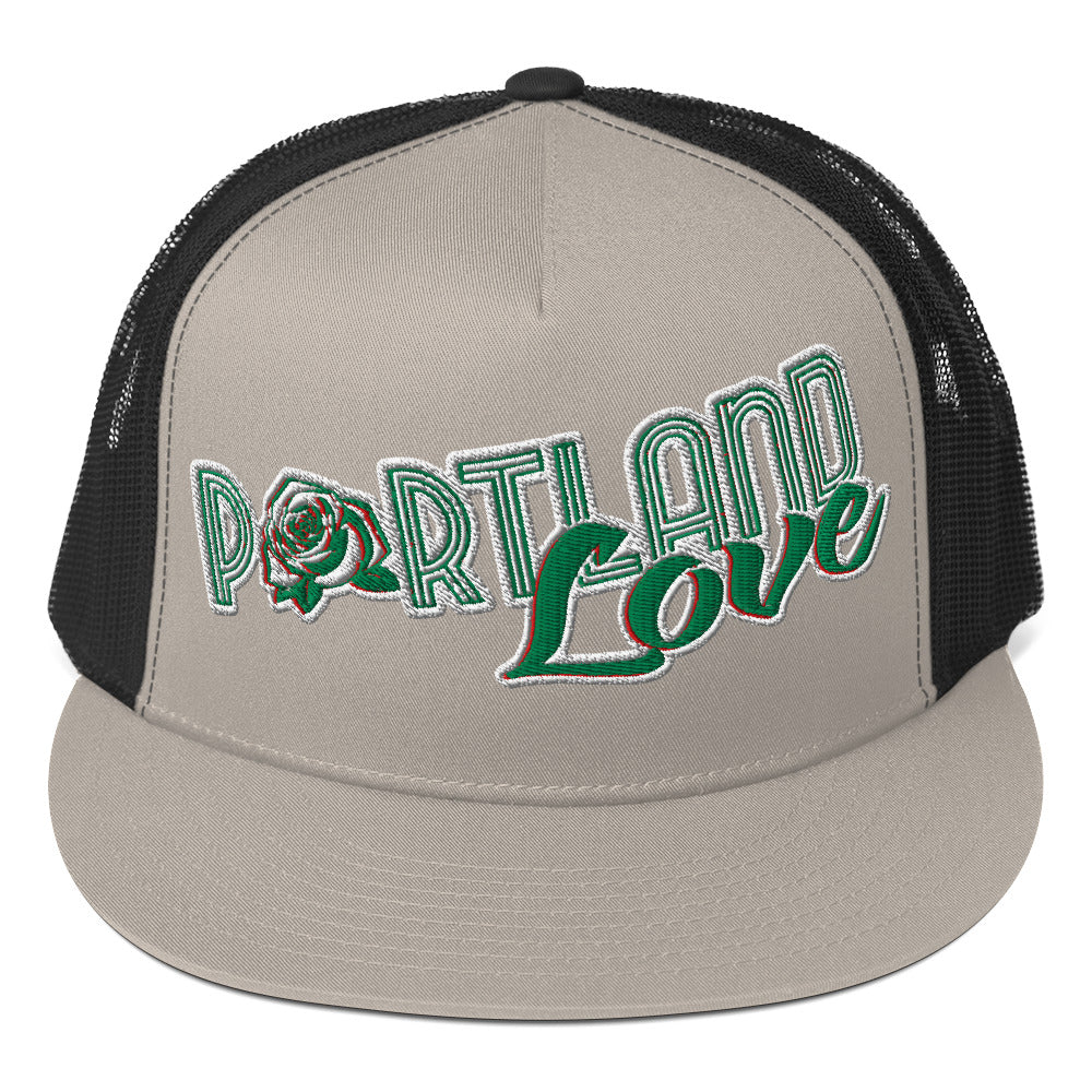 Original Portland Love Green Trucker Cap image 3