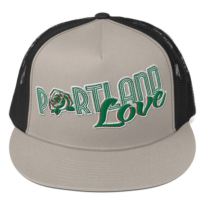 Original Portland Love Green Trucker Cap image 3