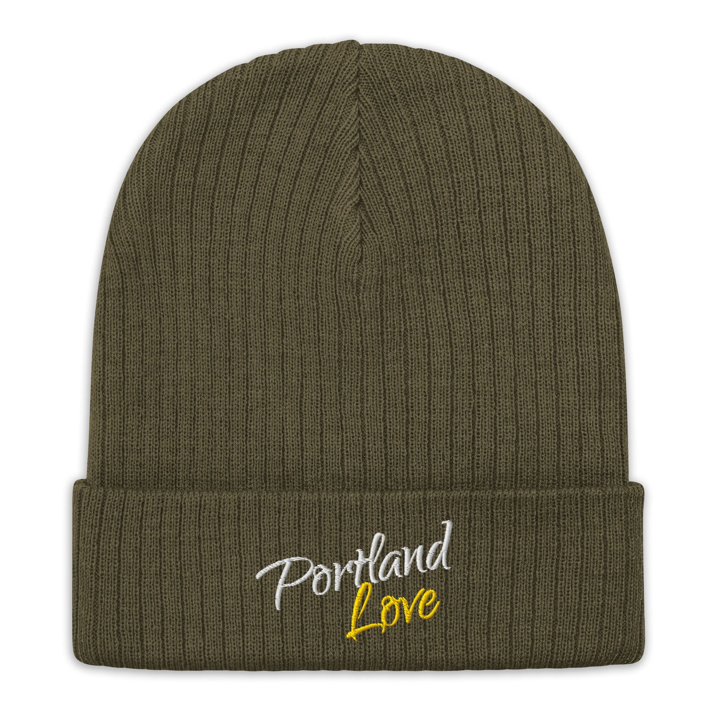 Portland Love (Yellow) Ribbed Knit Beanie image 3