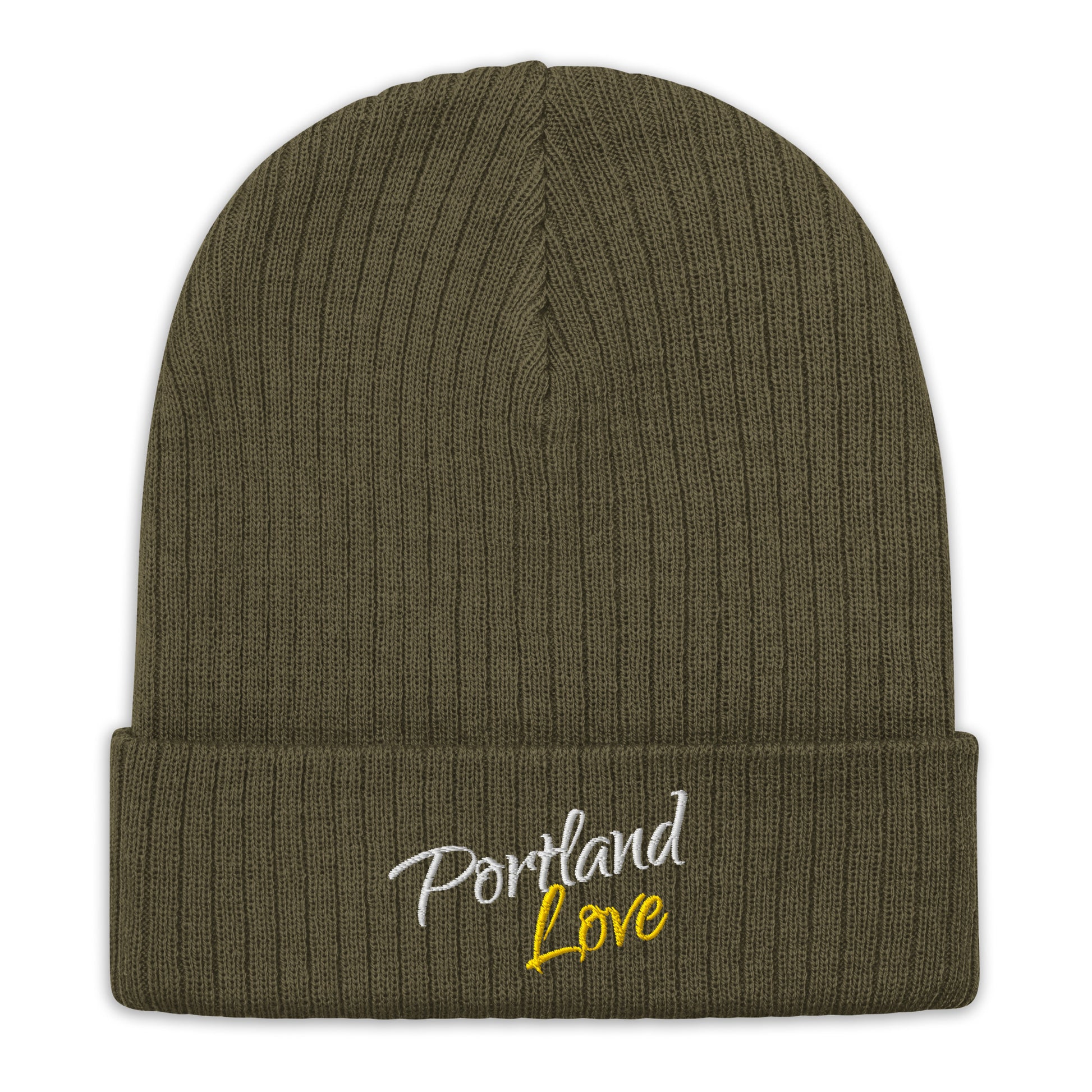 Portland Love (Yellow) Ribbed Knit Beanie image 3