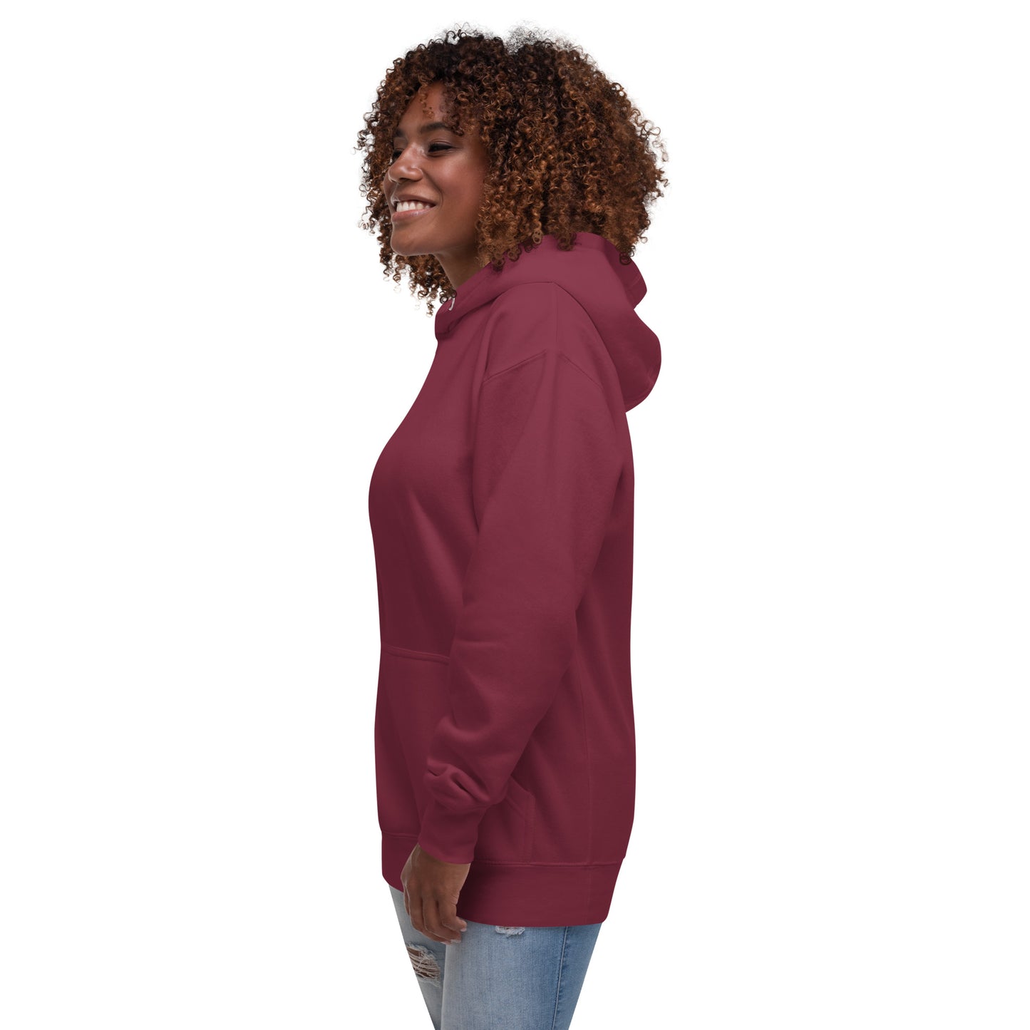Block Style Royal/White Embroidered Unisex Hoodie image 11