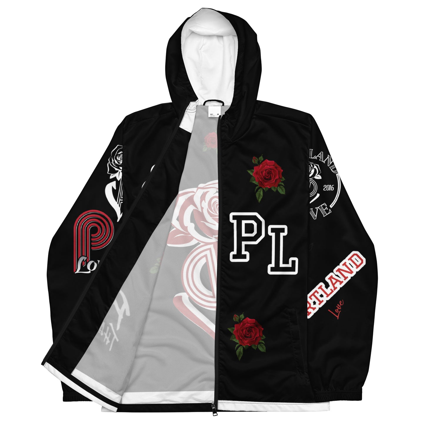 Portland Love Black Logo Men’s Windbreaker  image 6