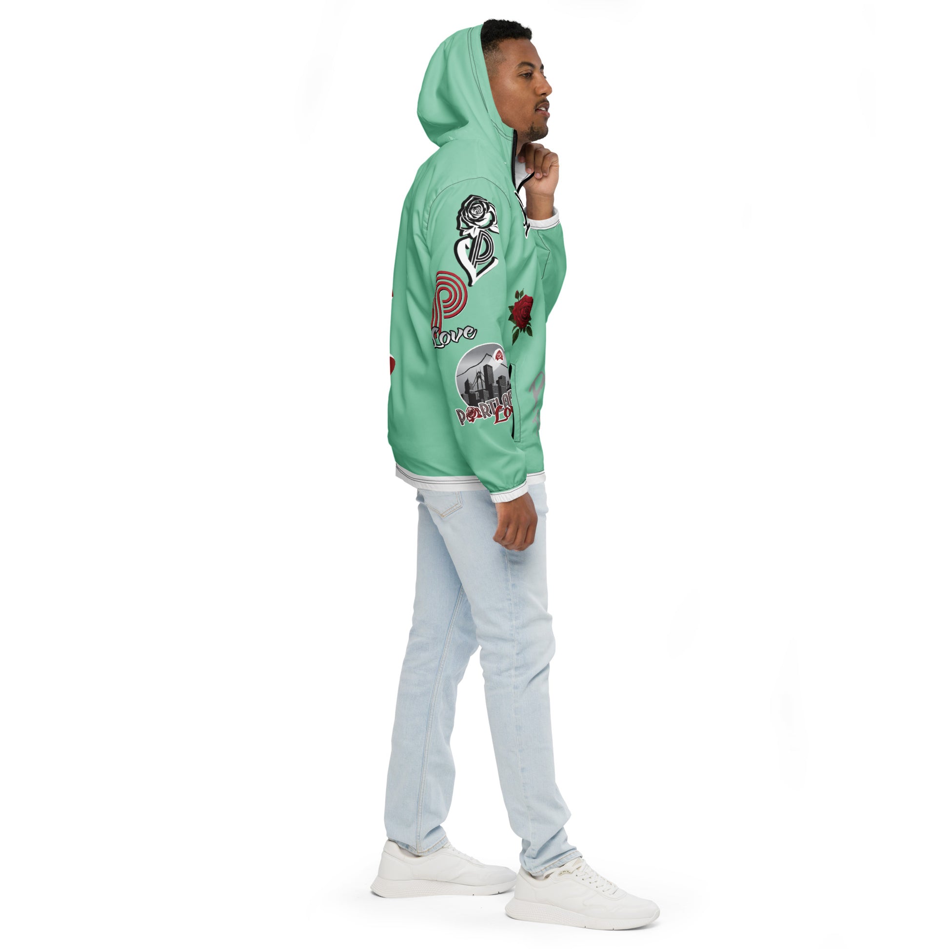 Portland Love Logos Vista Blue Men’s Windbreaker image 1