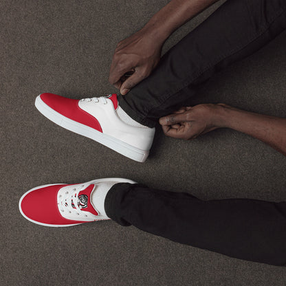 Block Style Men’s Red Lace-up Canvas Shoes image 1