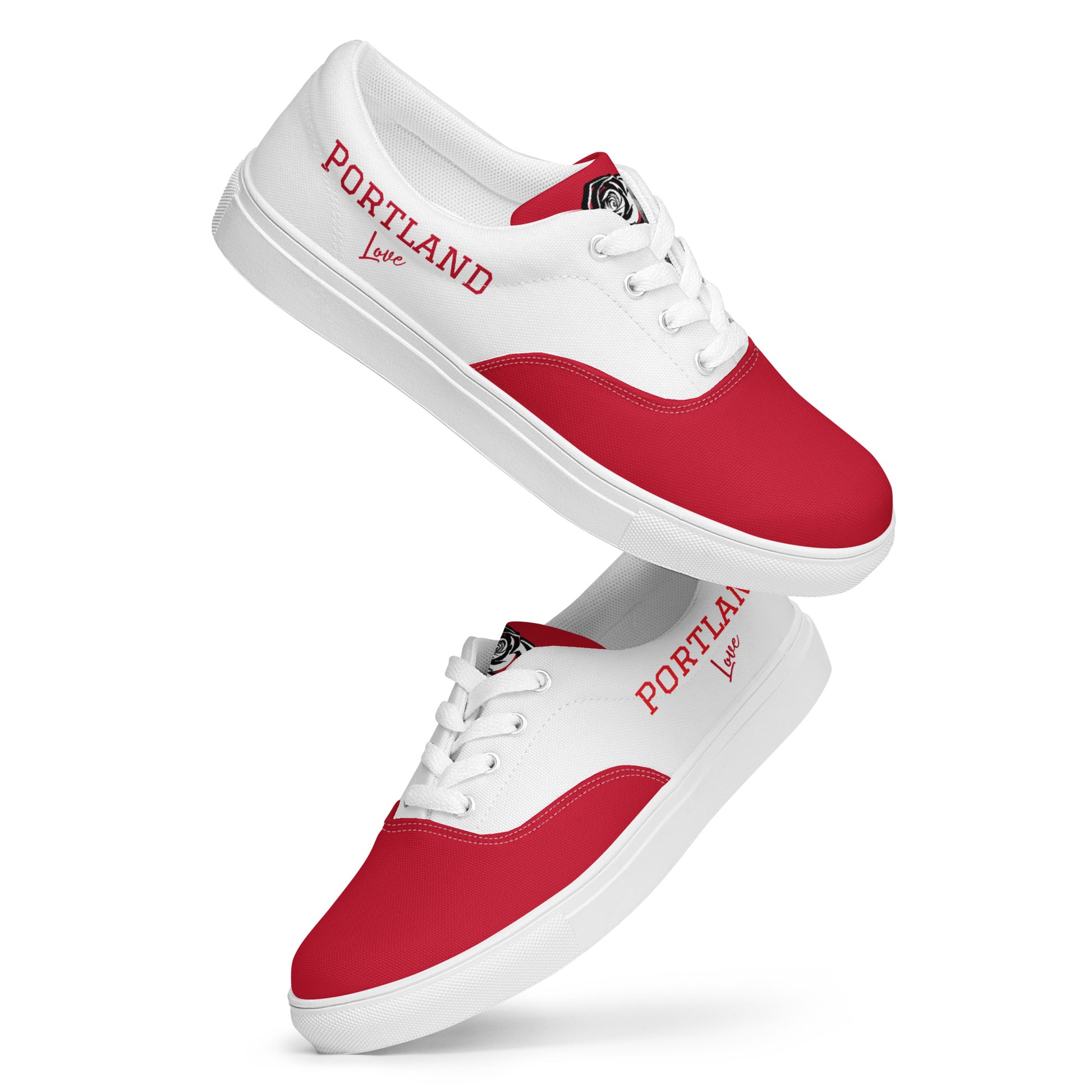 Block Style Men’s Red Lace-up Canvas Shoes image 0