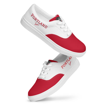 Block Style Men’s Red Lace-up Canvas Shoes image 0