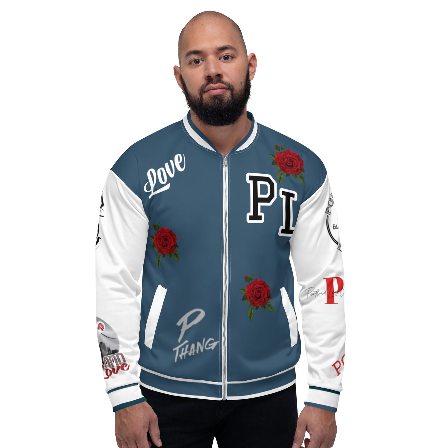 Arapawa Blue Portland Love Logo Port-Man Bomber Jacket image 7