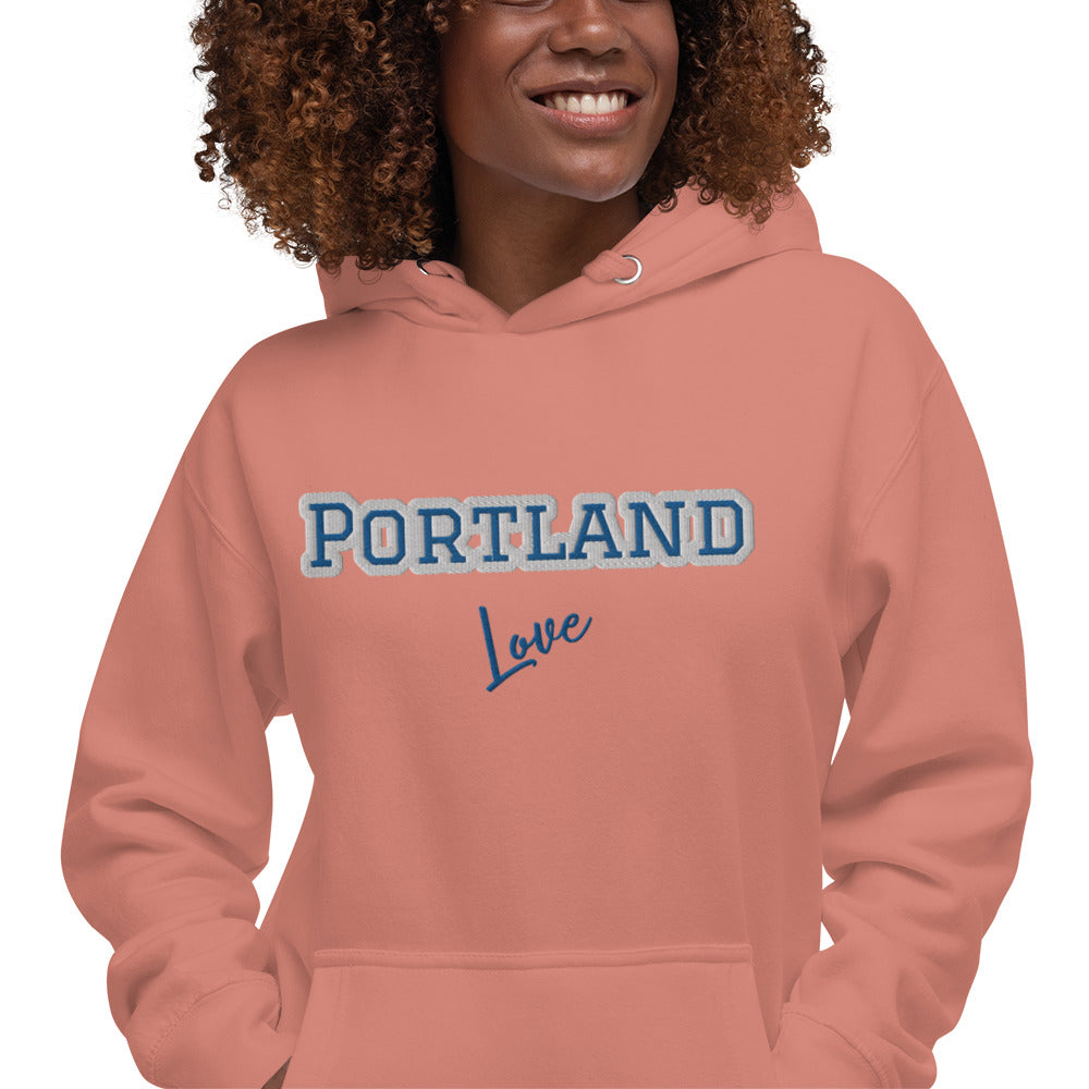 Block Style Royal/White Embroidered Unisex Hoodie image 33