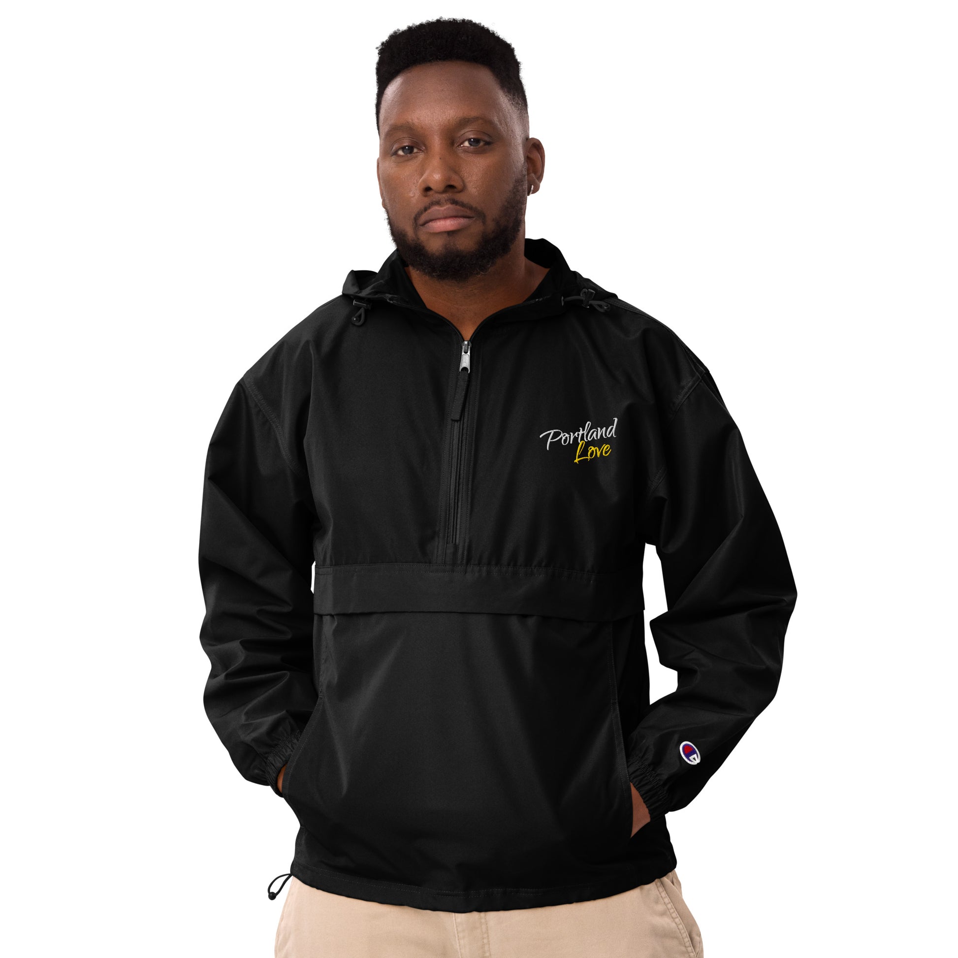 Portland Love (Yellow) Embroidered Champion Packable Jacket image 11