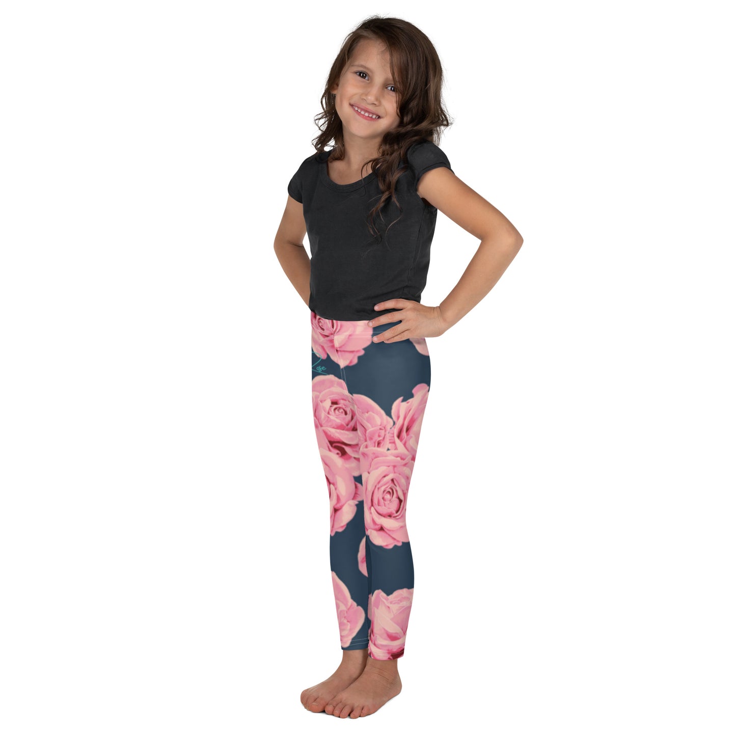 Aria Rose Flower Kid's Leggings image 2