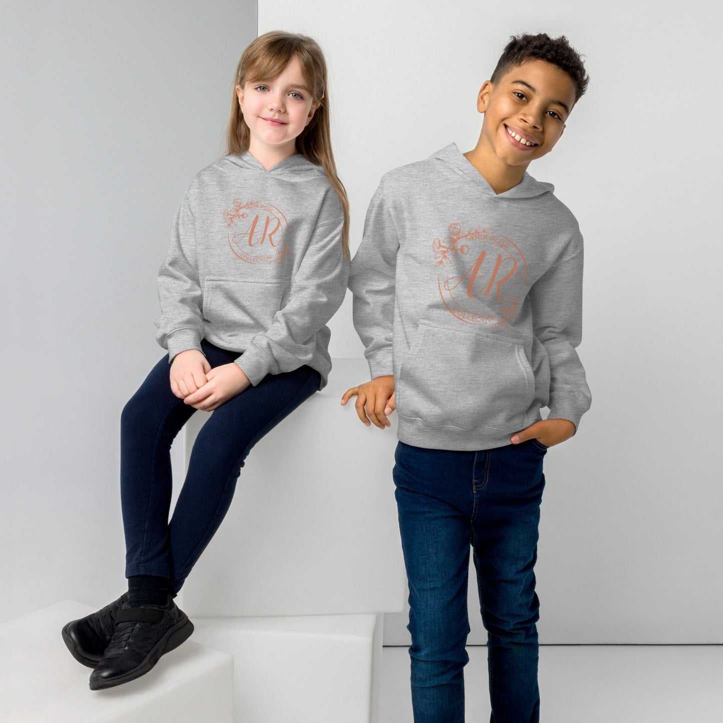 Aria Rose Gold Kids Fleece Hoodie image 3