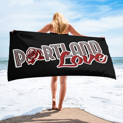 Original Portland Love Beach Towel (Black) image 0